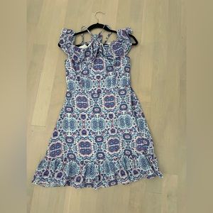 Colorful off the shoulder halter dress